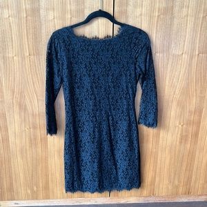 Black lace mini dress DVF